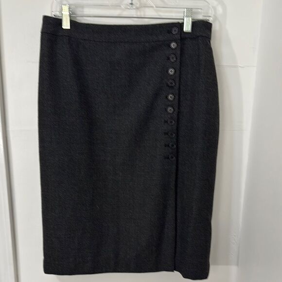 ANN TAYLOR Elegant Black Button-Down Skirt - Picture 1 of 11